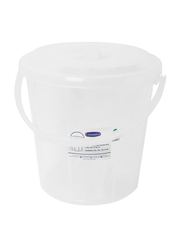 

Cosmoplast Bucket with Lid, White, 15 Liters