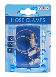 Verkk 3 Piece Hose Clamps, Silver