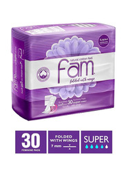 Fam Sanitary Pads Maxi Folded With Wings Super - 30 Pads