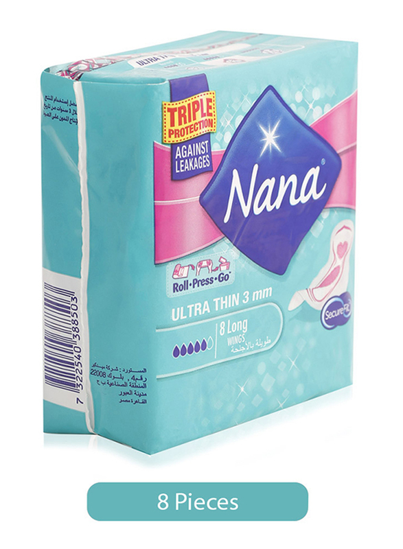 Nana Ultra Thin Pads Sanitary Pads, 8 Pieces