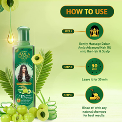 Dabur Amla Advanced Hair Oil with 97% Fall Reduction Aloe Vera Vitamins B5 E, 200ml