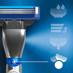 Gilette Mach3 Turbo 3D Razor Handle + 2 Blades