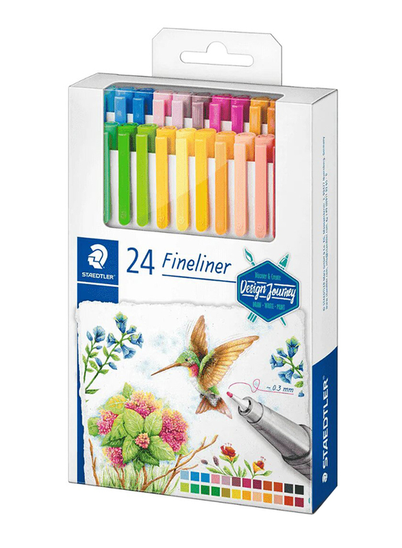 Staedtler 24-Piece Design Journey Triplus Fineliner, Multicolour