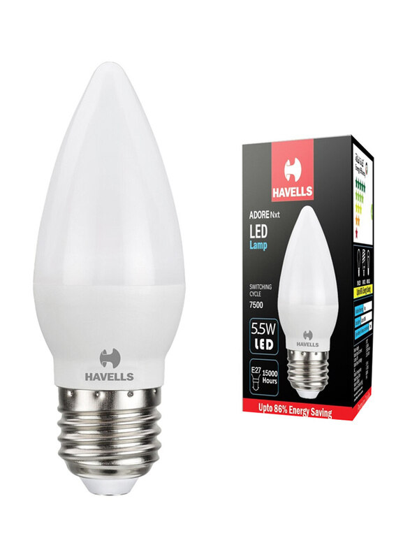 

Havells 5.5W LED Candle Lamp E27, Warm White