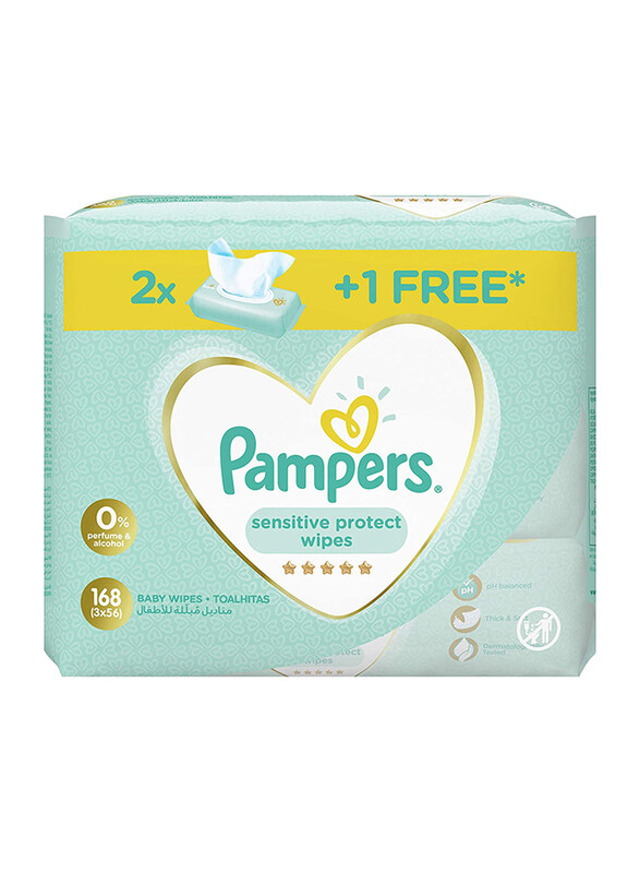 

Pampers 3-Piece 56 Sheets Sensitive Protect Wet Wipes for Babies