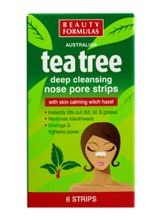 Beauty Formulas Australian Tea Tree Deep Cleansing Nose Pore Strips, 6 Strips