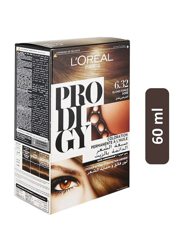 L'Oreal Paris Prodigy Permanent Oil Hair Color - 60 ml - 6.32 Dark Golden Blonde