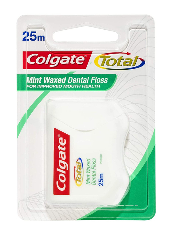 Colgate Mint Waxed Total Dental Tape Floss, 25 Meter
