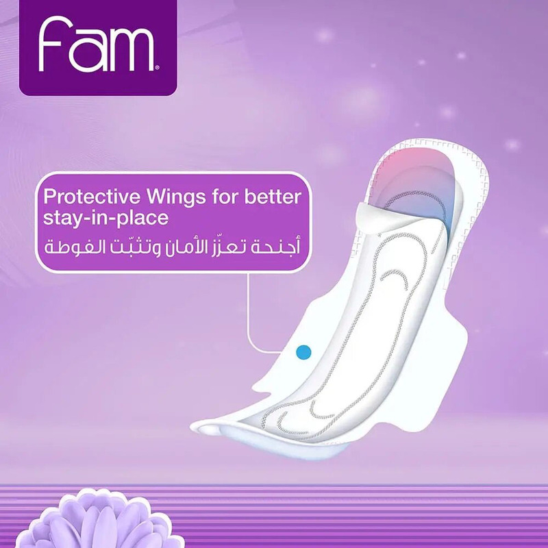 Fam Sanitary Pads Maxi Folded With Wings Super - 30 Pads