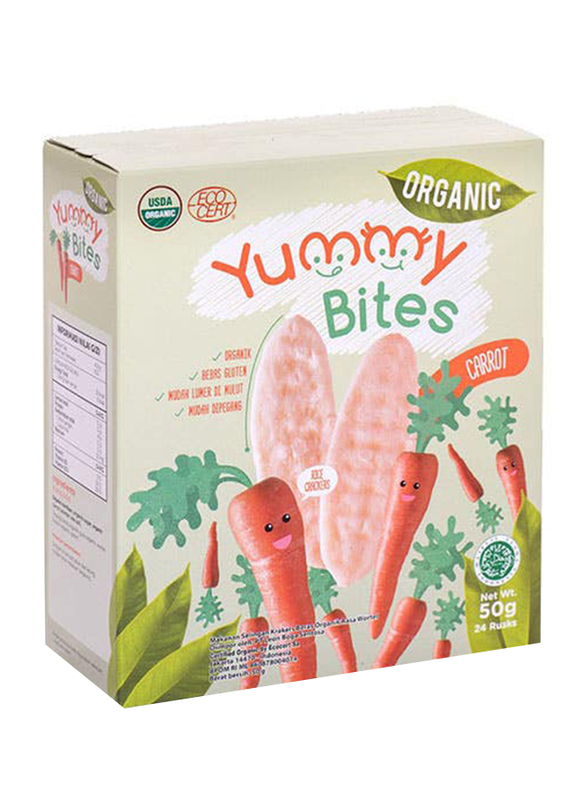 Yummy Bites Organic Carrot Rice Cracker, 50g