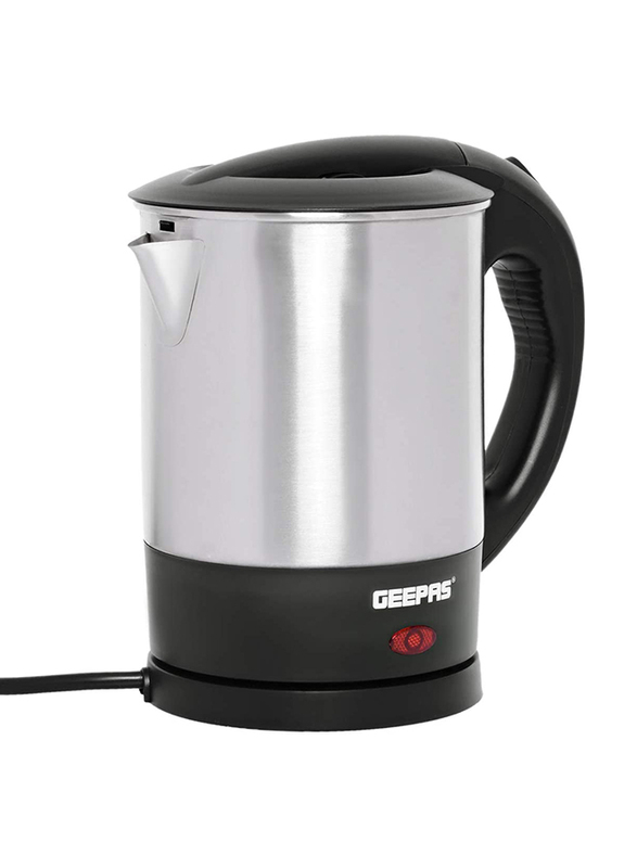 Geepas GK5418 Travel Electric Kettle Stainless Steel, Black/Silver