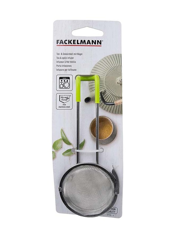 Fackelmann 15.5cm Tea Infuser, Silver/Green