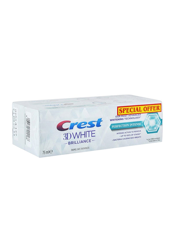 Crest 3D White Brilliance Perfection Intense Toothpaste - 2 x 75 ml