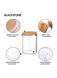 Blackstone Glass Jar Canister with Bamboo Lid Air Tight Container, 1000ml, YK4104, Beige