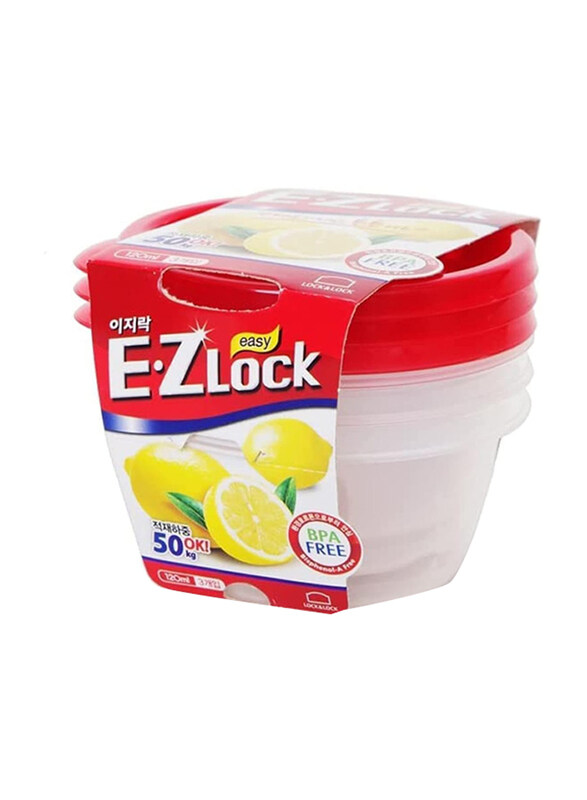 

Lock & Lock E-Zlock Round Container, 120ml, 3 Pieces, HLE9204, Red
