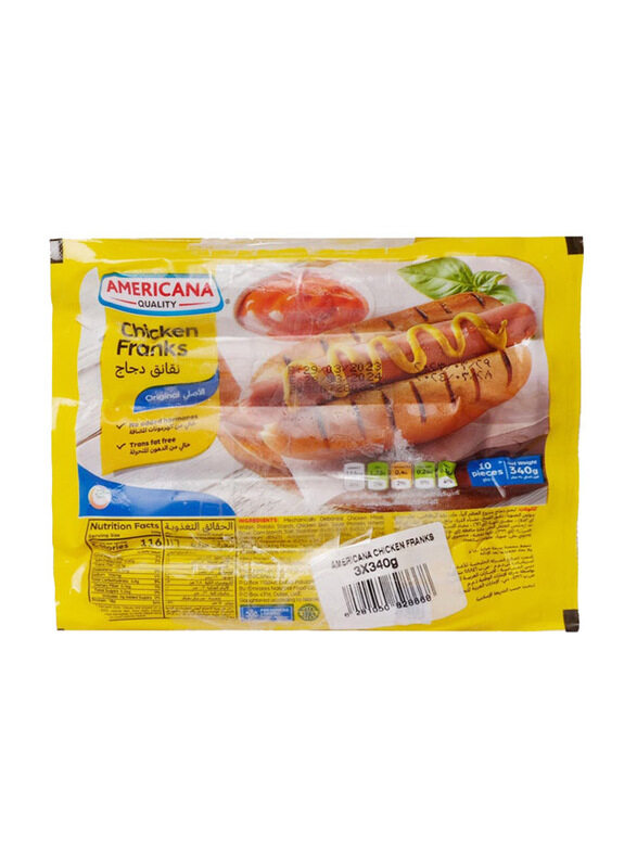 

Americana Chicken Franks, 3 x 340g