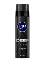 Nivea Men Deep Clean Antibacterial Carbon Shaving Gel, 200ml, Black