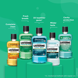 Listerine Cool Mint Mouthwash, 2 x 500ml