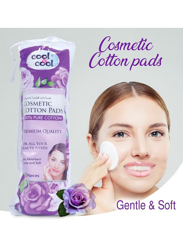 Cool & Cool Cosmetic Cotton Pads, 80 Pieces, White