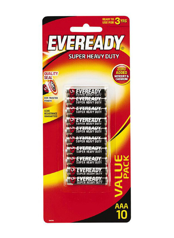 

Eveready 10-Piece Super Heavy Duty 1212 AA HD Battery, Black