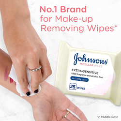 Johnson & Johnson 25 Wipes Facial Cleansing Fragrance Free Wipes for Babies