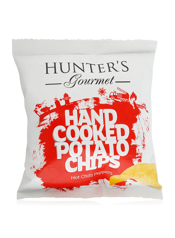 Hunter's Gourmet Hand Cooked Potato Chips Hot Chilli Peppers, 40g