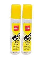 Deli Stick Up Liquid Glue, 2 x 50ml, Yellow