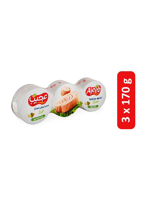 

Ajeeb White Meat Tuna Solid in Olive Oil - 3 x 170 g