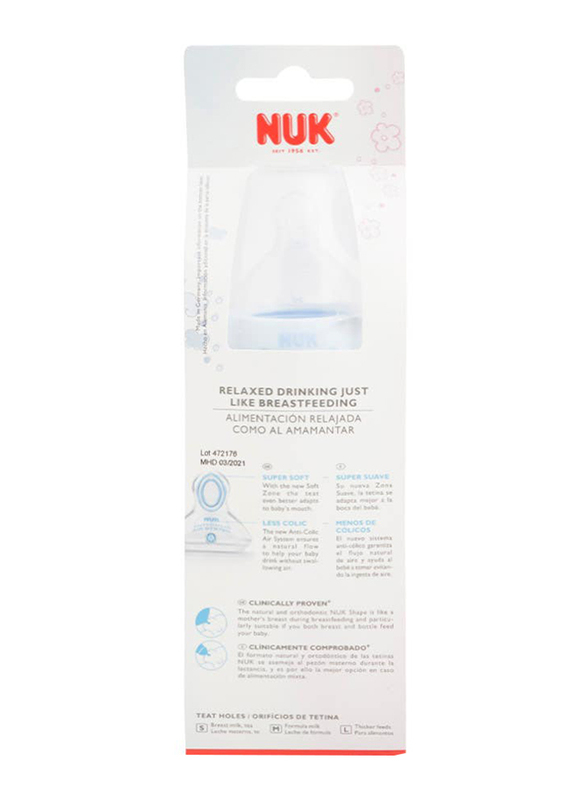 Nuk First Choice Plus Feeding Bottle, 300ml, 0-6 Months, Blue