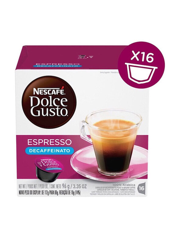 

Nescafe Dolce Gusto Espresso Decaffeinato Coffee, 16 Capsules x 6g