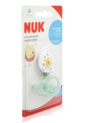 Nuk Disney Soother Chain with Ring, Winnie The Pooh, Green