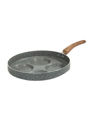 Homeway 26cm Marble 4-Circle Non-Stick Pan Cake Frying Pan, Dark Grey