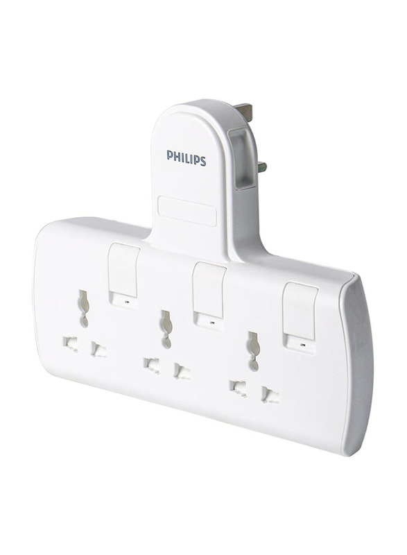 Philips 3-Way Switched Multi Adapter, White