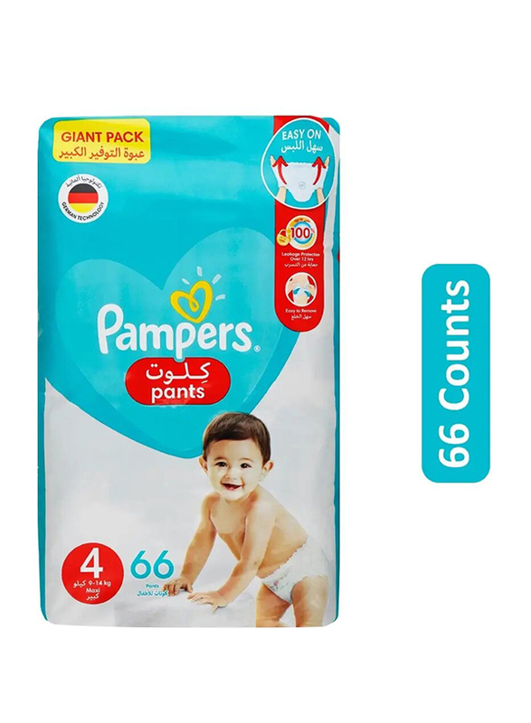 Pampers Pants Diapers - Size 4, 9-14 Kg - 66 Counts