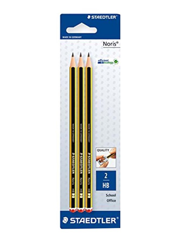 Staedtler 3-Pieces Noris HB Pencils, Black