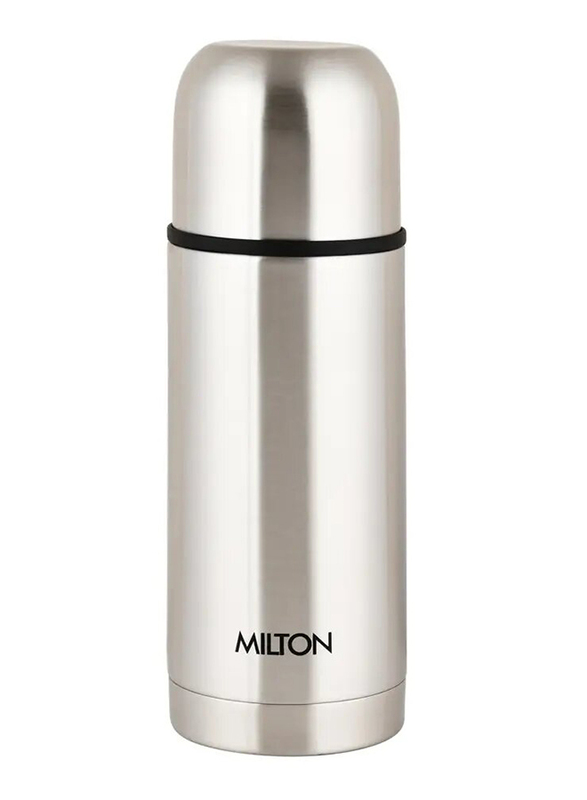 Milton Thermosteel Flip Lid Flask 350, Double Walled Vacuum Insulated Thermos 350 ml | 12 oz | 24 Hours Hot and Cold Water Bottle with Cover, 18/8