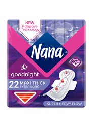 Nana Maxi Night Wings Pads, 22 Piece