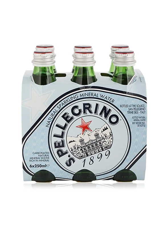 S.Pellegrino Carbonated Natural Sparkling Mineral Water - 6 x 250ml