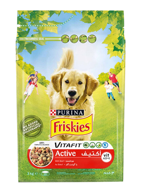 

Purina Friskies VitaFit Active Beef Dry Dog Food, 3 Kg