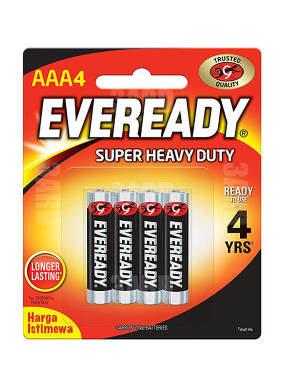 

Eveready Type AAA Carbon Zinc Batteries, 4 Pieces, Black