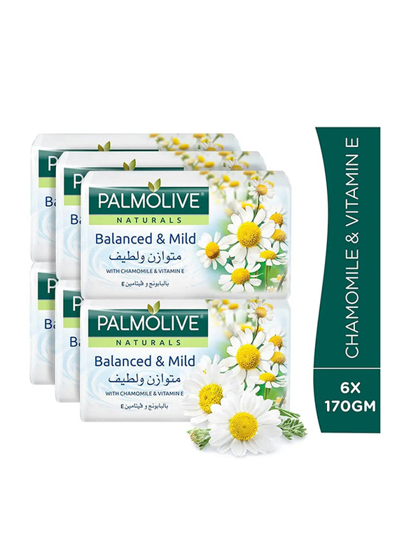 Palmolive Balanced & Mild with Vitamin E Soap, 6 x 175gm