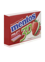 Mentos 3D Fruity Fresh Strawberry Apple Rasberry Sugar Free Gums, 14 Pieces
