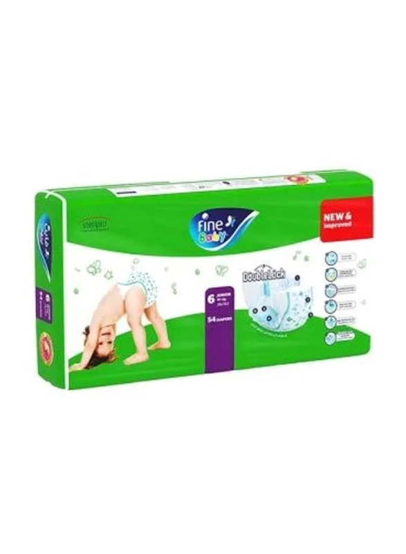 Fine Baby Green Fast Diaper, Size 6, 10-22 Kg, Junior, 54 Count