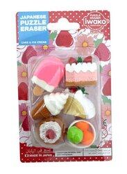 Iwako Japanese Puzzle Erasers Cake & Ice Cream Set, Multicolour