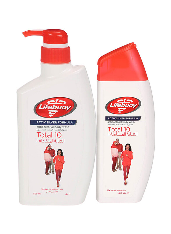 

Lifebuoy Total 10 Body Wash + Charcoal & Mint Shower Gel Set - 500 ml + 280 ml