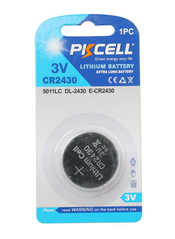 Pkcell Coin Cell 3V Lithium Battery, 1 Piece, Silver