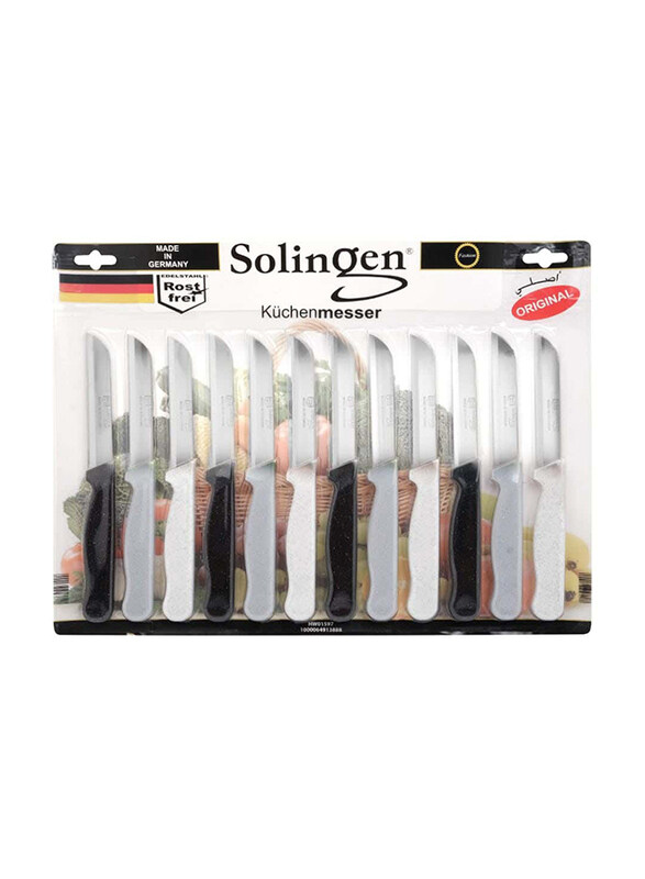 

Solingen 12-Piece Stainless Steel Blade Multipurpose Knife with Glitter Handle, Multicolour