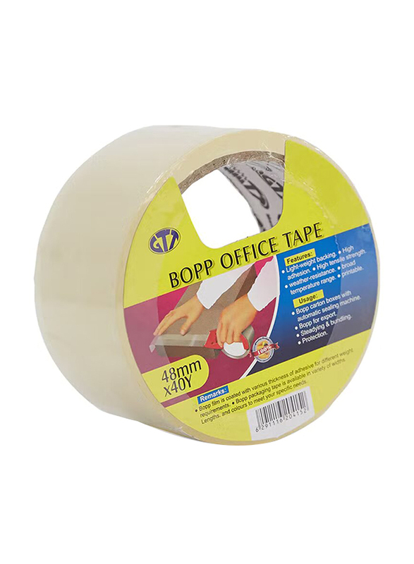 GTT Bopp Office Tape, 40mm x 40 Yards, Clear