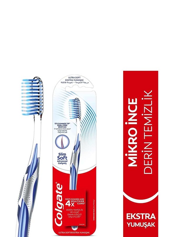 Colgate Slim Soft Advance Toothbrush, White, 1 Piece