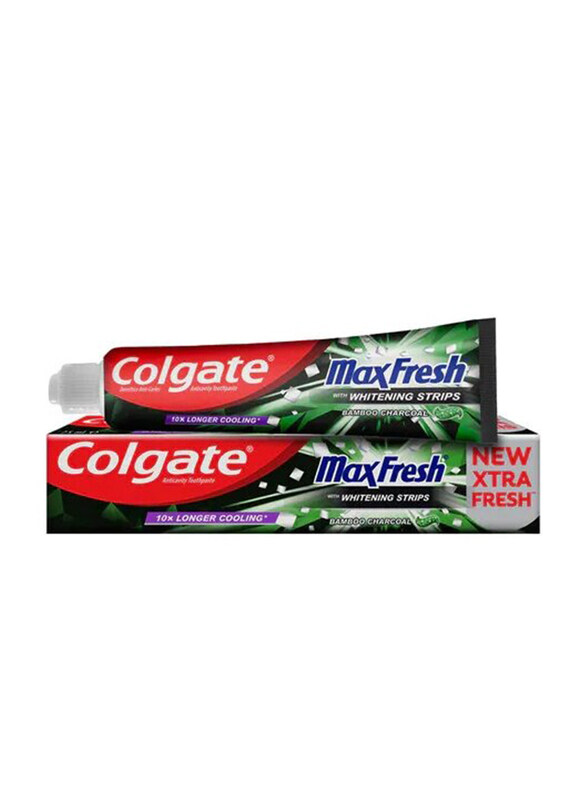 

Colgate Max Fresh Toothpaste, with Whitening Strips, Bamboo Charcoal Toothpaste - 100ml